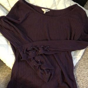 L.A Hearts Ribbed Purple Long Sleeve